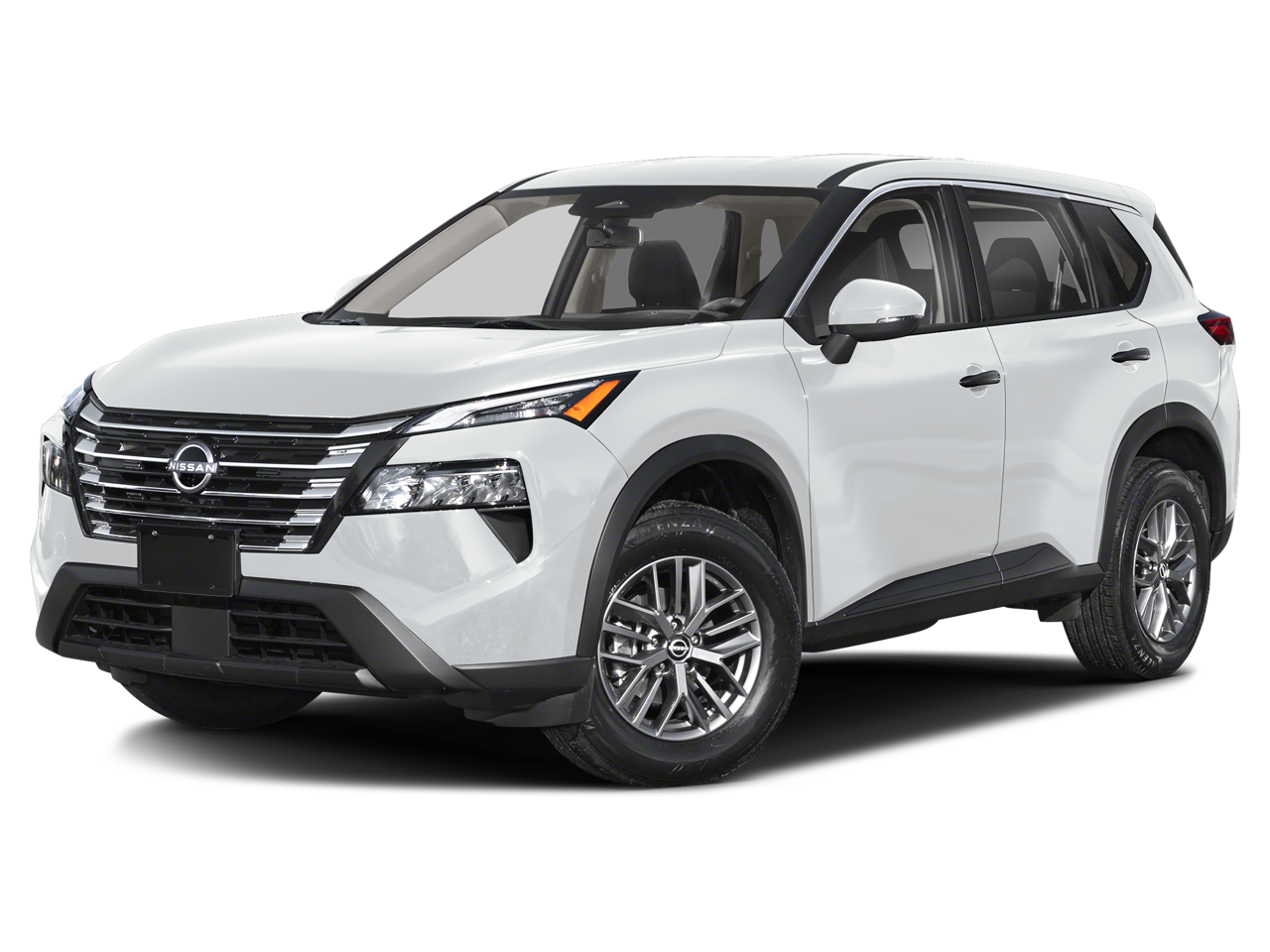 2025 Nissan Rogue S in Glacier White — front three-quarter view