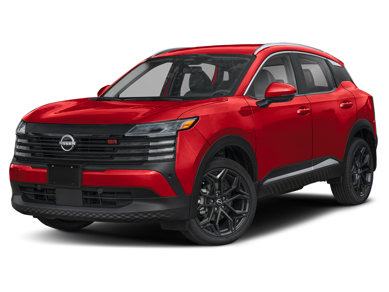 2026 Nissan Kicks SR in Scarlet Ember Tintcoat — front three-quarter view
