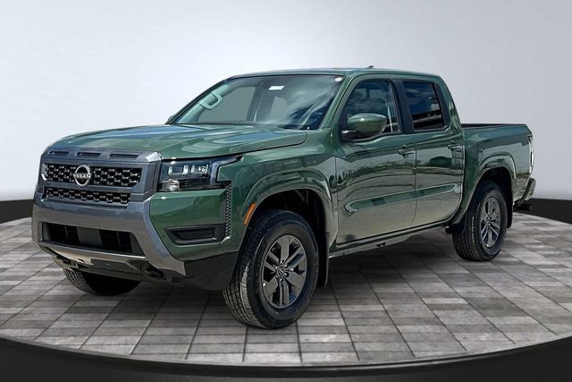 2026 Nissan Frontier SV in Tactical Green Metallic — front three-quarter view