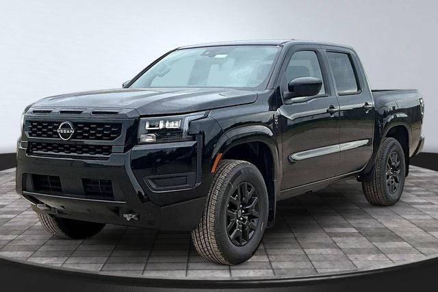 2026 Nissan Frontier SV in Super Black — front three-quarter view