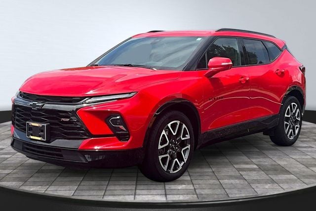 2024 Chevrolet Blazer RS in Red Hot — front three-quarter view
