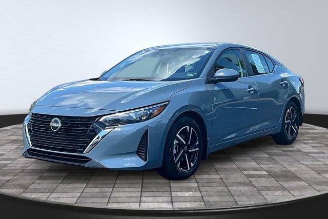 2024 Nissan Sentra SV in Atlantic Gray Metallic — front three-quarter view