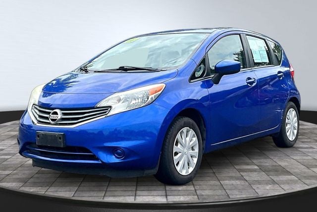 2016 Nissan Versa Note SV in Blue Metallic — front three-quarter view