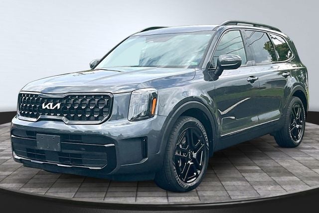 2024 Kia Telluride EX X-Line in Gravity Gray — front three-quarter view